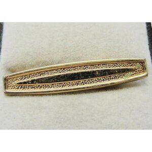1 3/8" Hickok USA Vintage Neck Tie Clip Gold Tone Smooth and Textured